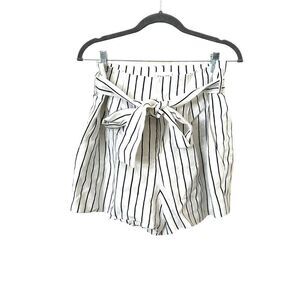 SAYLOR Linen Striped High‎ Waist Shorts with Belt Sz M